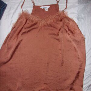 🍋‍🟩 size extra large xl cami womens tank top shirt silky  orange